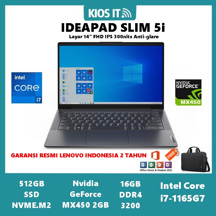 Laptop Lenovo Ideapad Slim 5 i7-1165G7 512GB SSD 16GB Win11+OHS