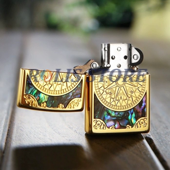 COD- Korek Zippo Gold Grafir Emboss Compass Rear 2 High Premium Quality Made In Usa &quot;Limited Edition&quot;