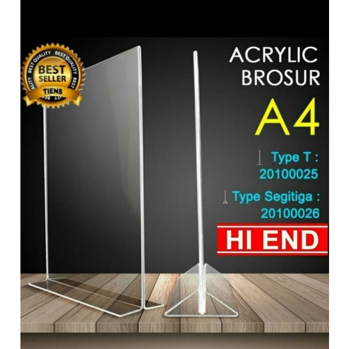 

Bergaransi Acrylic Tent Holder / Akrilik Tent Card A4 Tempat Brosur Meja Hot Sale