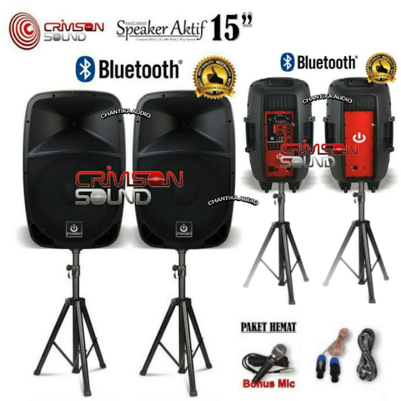 Speaker Aktif pasif 15 inch Original crimson Soul 15 soul15 bluetooth usb