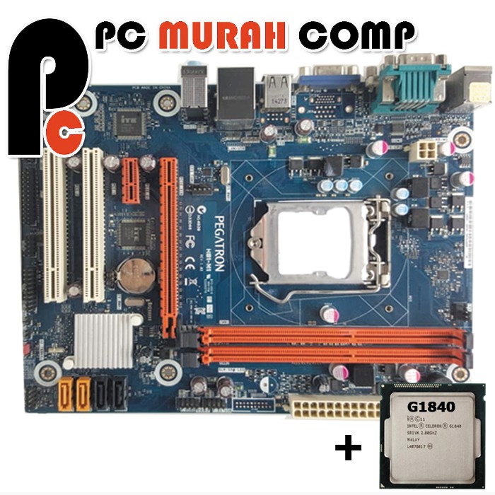 Mainboard LGA 1150 H81 OEM Pegatron Onboard dengan Processor G1840