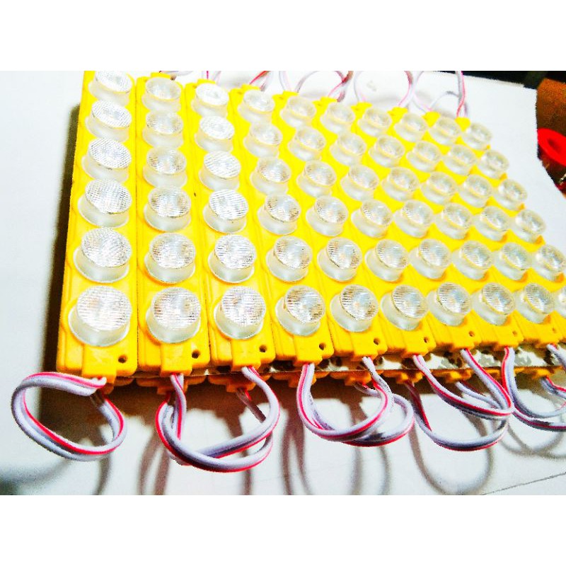 LAMPU LED 6 MATA TIMBUL JUMBO KUNING 12 VOLT ecer/grosir