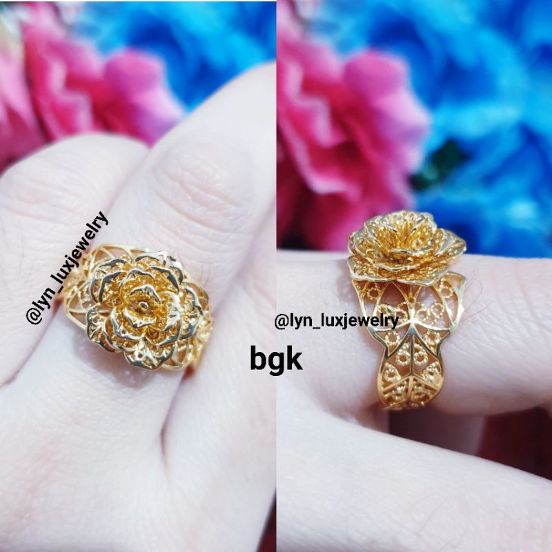 Cincin emas Kendari / Cincin Bunga warna Emas / Cincin model kendari emas medan / Cincin simple
