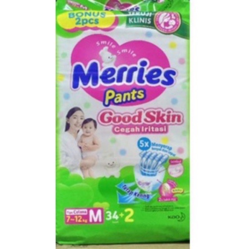 Pampers Merries Pants - Merries M 34+2  - Merries L 30+2 - Merries XL 26+2 - Merries Pants