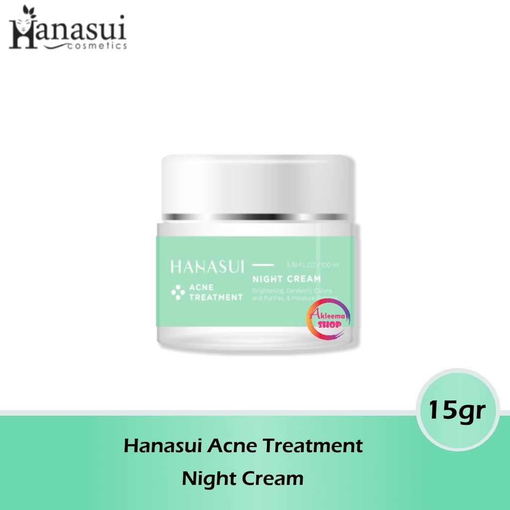 Hanasui Paket Acne Treatment Perawatan Malam Hari 4pcs(Night Cream 15ml+Serum Pink 20ml+Essence 100ml+Cleanser 60gr)