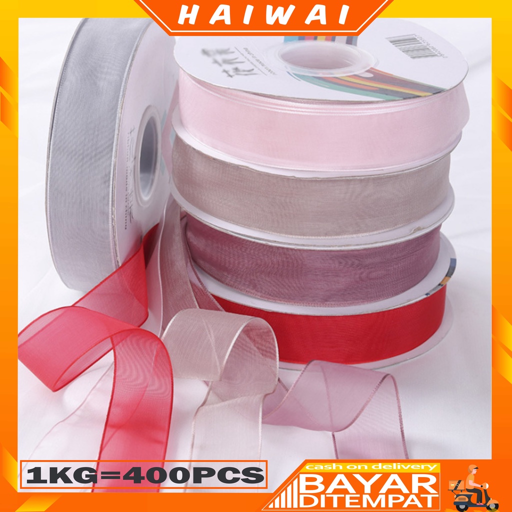 

HaiWai COD Pita Organza Premium Per 1 Meter Harga / Pita Kado / Pita Bunga Bouquet / Dekorasi Bunga KB25