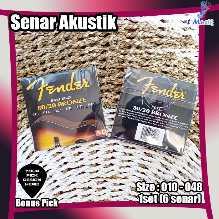 SENAR GITAR AKUSTIK BRONZE FENDER (LOKAL PREMIUM)- FENDER ORIGINAL ACOUSTIC BRONZE STRINGS