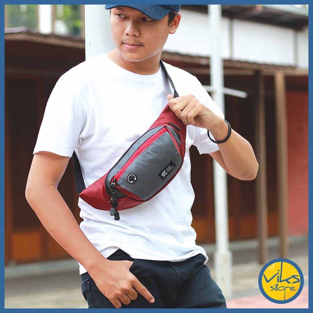 Tas Selempang Cowok Pria Tas Pinggang Waist Bag Sling Bag Distro Kuzatura Lokal Premium