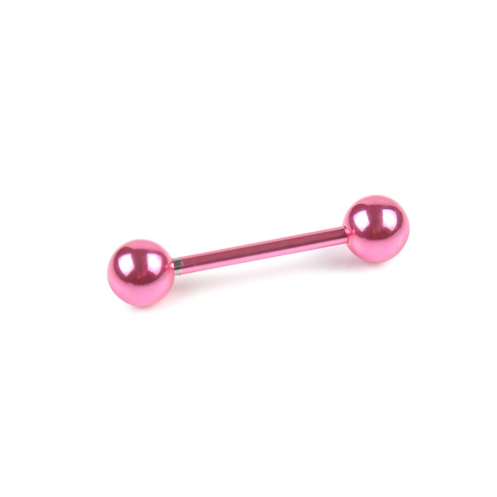 【TERSEDIA &amp; COD】7pc 14G Bedah Baja Barbell Bar Tongue Ring Pier Stud Piercing Warna Yang Berbeda Baru