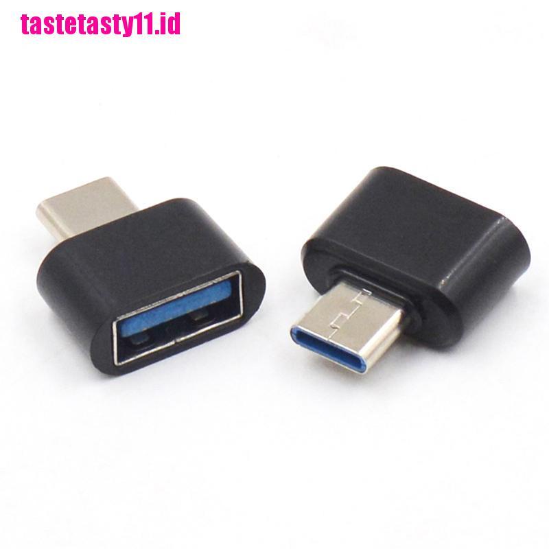 2 Pcs Adaptor Konverter Data USB Tipe C Male Ke USB 2.0 Female OTG