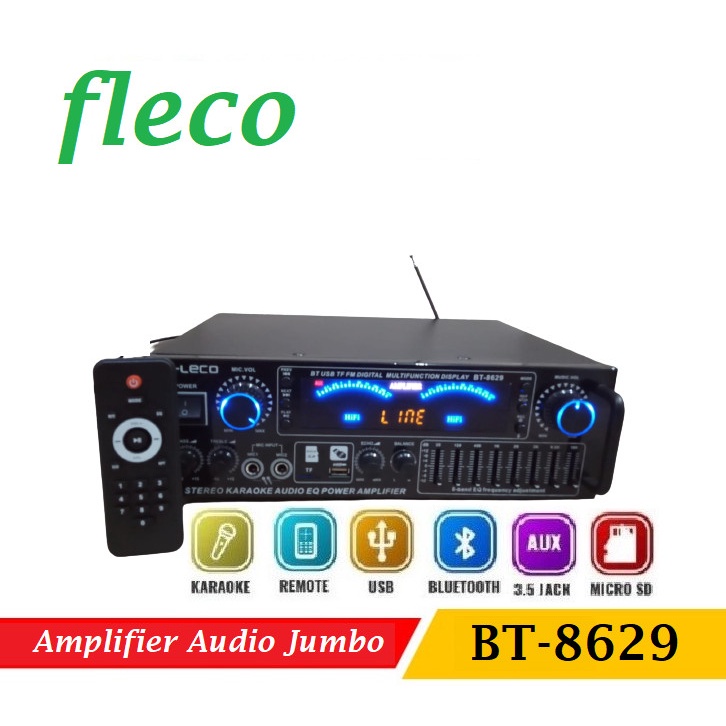 Amplifier Bluetooth Fleco BT-8629 USB SD Digital Audio Power Jumbo-Garansi resmi