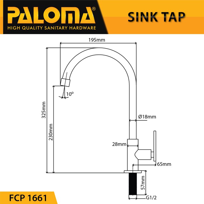 Tap PALOMA FCP 1661 Keran Kran Air Dingin Sink Wastafel Dapur