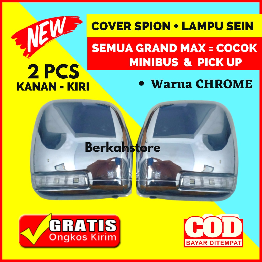 Cover Spion Grand Max + Lampu Sein Model Ori Pick Up Minibus Warna Hitam Chrome 2 pcs Cover Spion Avanza Xenia VVTI Lama Chrome dan Lampu Sein Tahun 2009 2010 2011