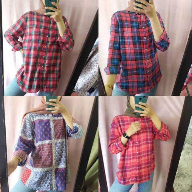 Kemeja Flanel Flannel Kotak Tartan  Uniqlo  G AP Abstrak 