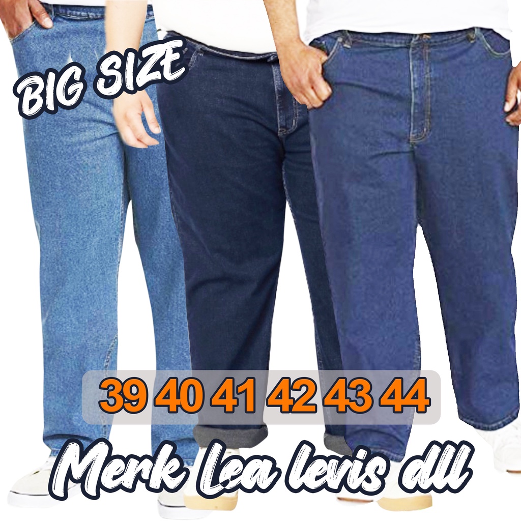 JEANS STANDAR PANJANG LEVIS UKURAN JUMBO 28-44 Jeans  LEA 606 Pria Standard - Big Size - Biru Terang