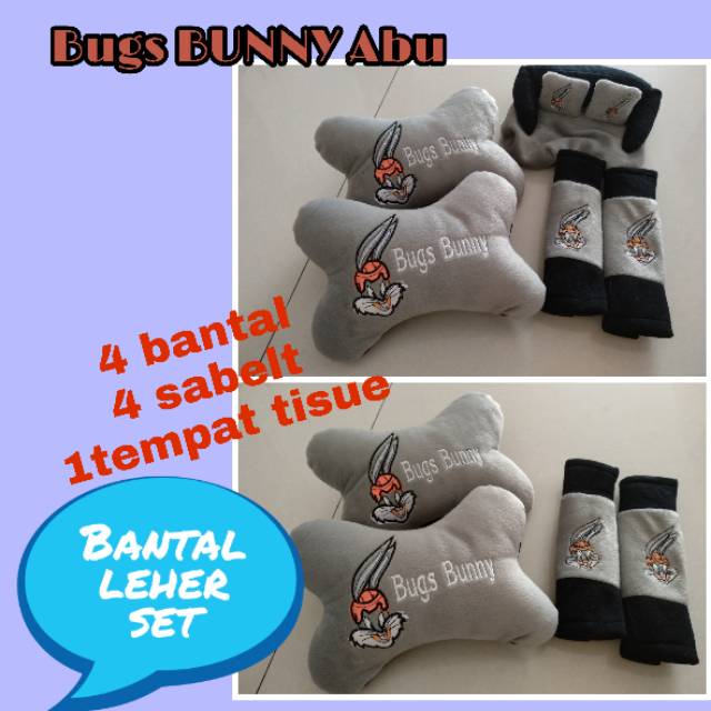 Paket bantal leher mobil tulang tempat tisue set melody