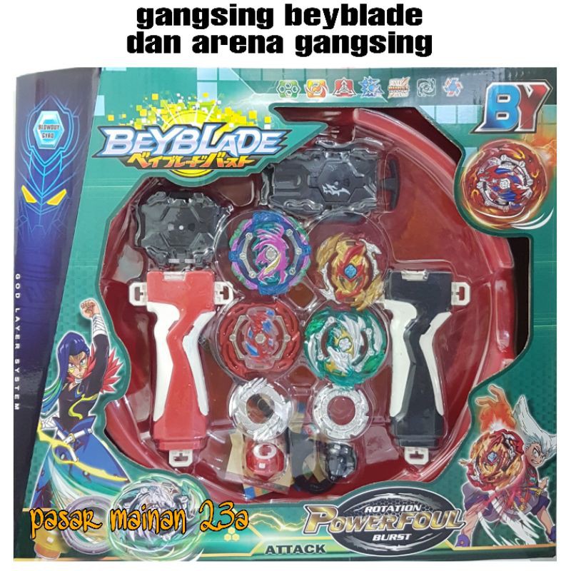 Gangsing Beyblade Burst Launcher 4in1 Beyblade Lord Flare Dragon Set arena gangsing