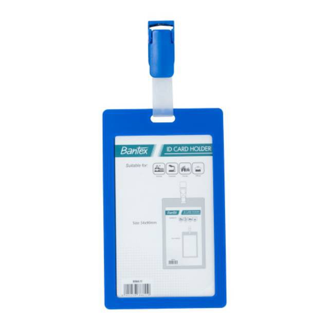 

Bantex ID Card Holder With Clip 54x90mm Portarit Cobalt Blue #8866 11 / Name Tag Bantex Sekolah Kantor - Satuan