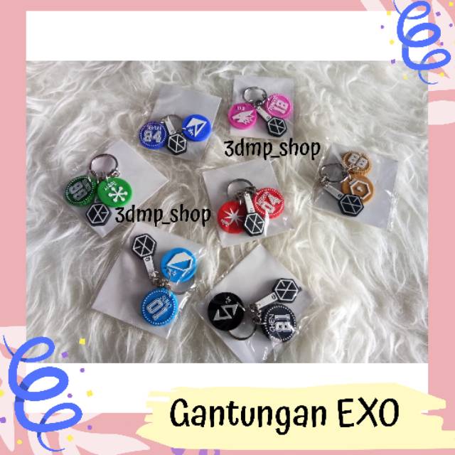 Gantungan Kunci  hp holder Keychain ganci elemen power EXO KPOP Kai xiumin chen Sehun Chanyeol Baekhyun Suho D.O Kyungsoo ganci karet