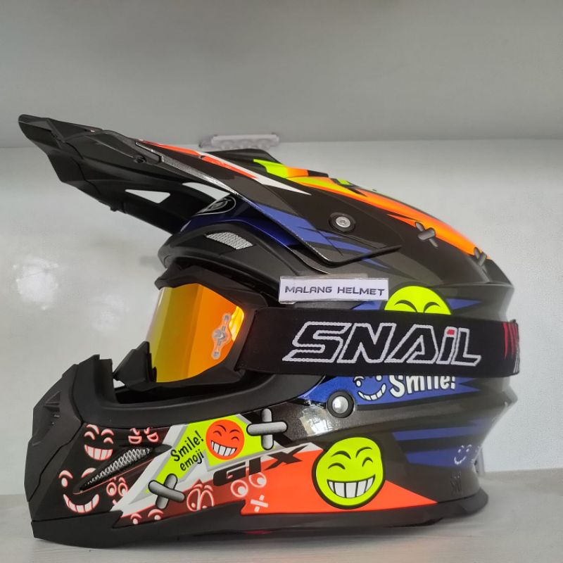 Helm Cross GIX SMILE Blue (Ongkir Termurah 2kg)