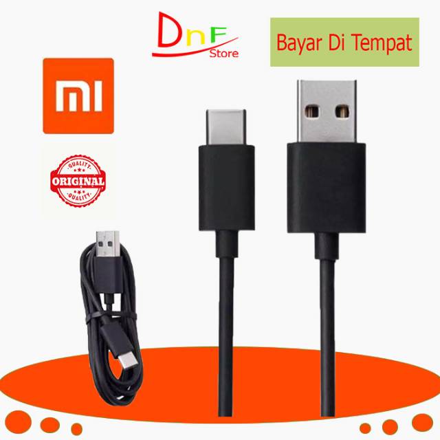 KABEL DATA USB TYPE C ORIGINAL XIAOMI MI6 / MI5 / MI4C / MI MAX Type C / TIPE C / TYPE- BLACK