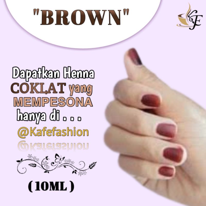 (10ML) Henna Kuku Brown Apple Elhaura Cetar Nail Henna Asisten Tuffah Kutek Halal Warna Coklat Bisa COD dan GROSIR Kutek Muslimah Awet Tahan Lama