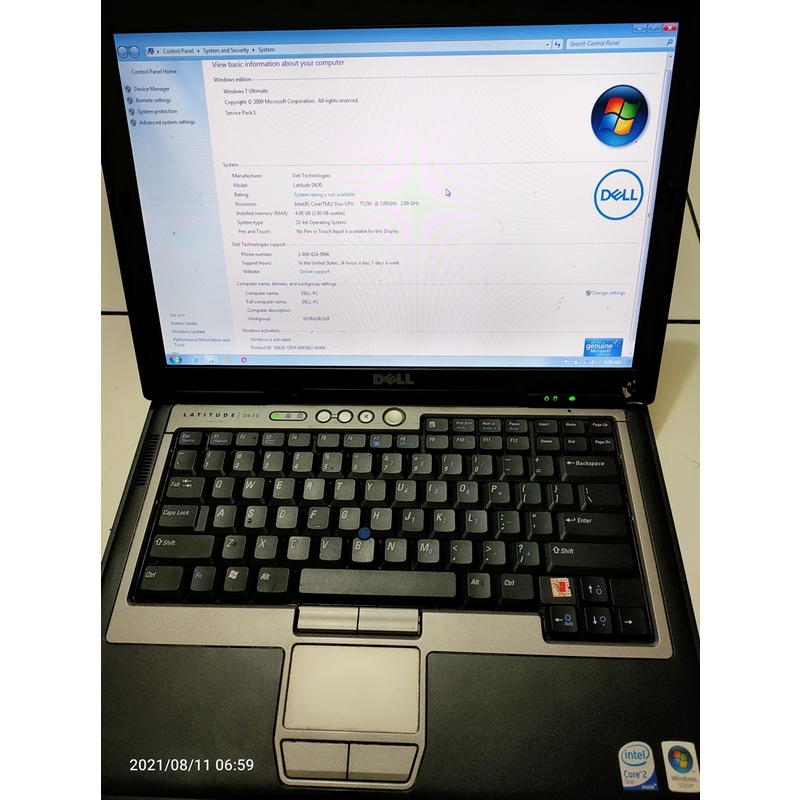 Laptop Dell Latitude D630 Core2 Duo - Ram 4 GB