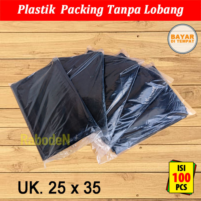 

Plastik Packing Tanpa Plong Ukuran 25 x 35 cm Plastik Packing Warna Hitam Tanpa Lubang Bahan PE 0.04mm Isi 100 pcs