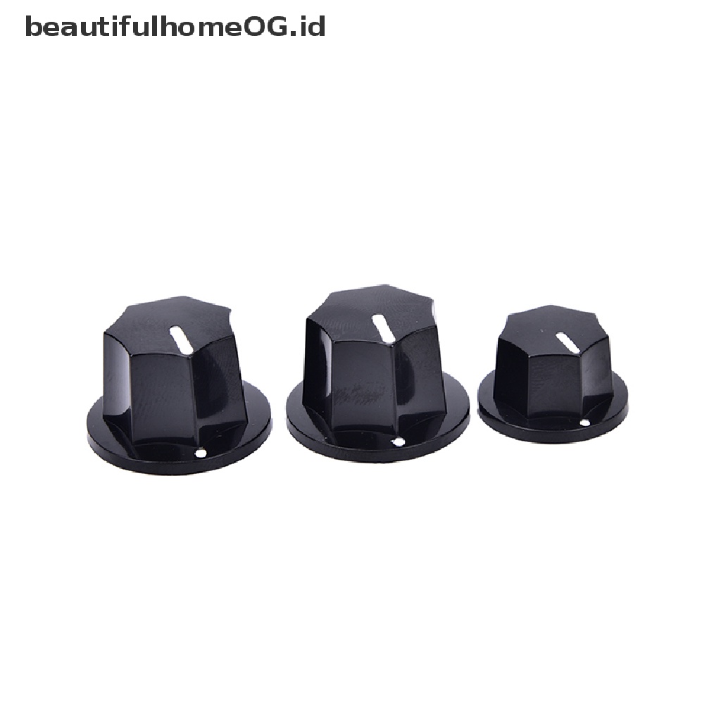 3pcs Knob Kontrol volume Nada Bahan Plastik Warna Hitam Gaya vintage Untuk Gitar bass jazz