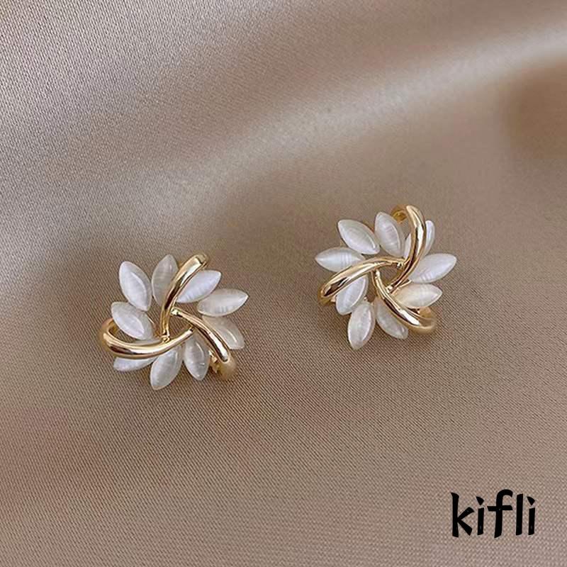 Anting Stud,Desain Kupu-Kupu Hati,Water Drop,Bahan Zirkon Opal,Untuk Wanita