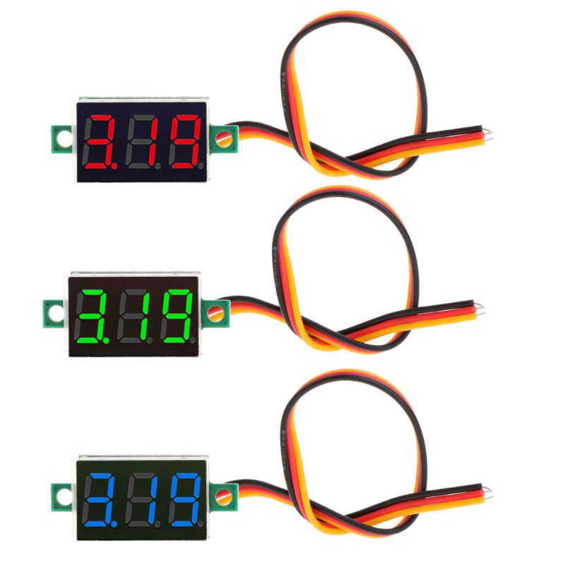 Btsg LED Voltage Display Voltmeter Gauge Tester 3kabel 0.36 &quot;Untuk Dc0~100V Untuk Motorc