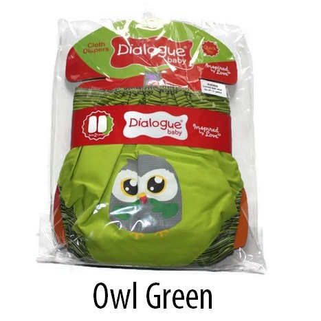 DIALOGUE BABY CLOTH DIAPERS CLODI PRINT SALUR OWL  2 INSERT [DLD3202]