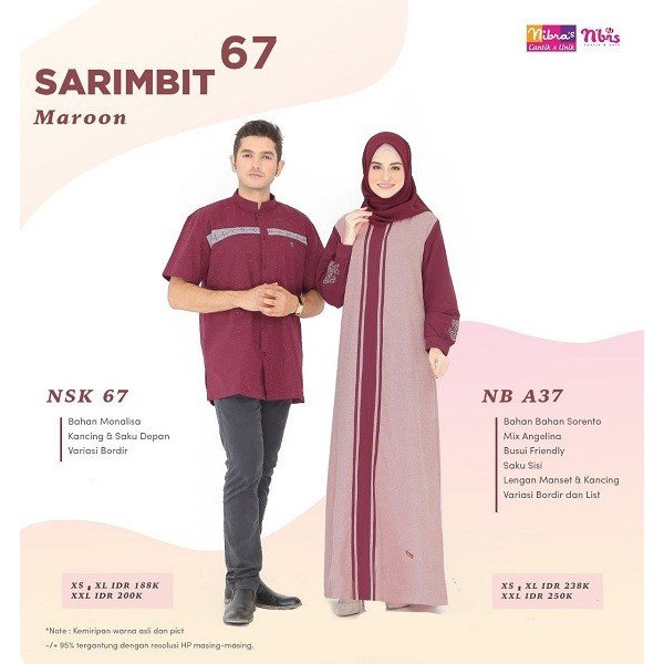 Nibras Couple 67 Maroon Paling Dicari