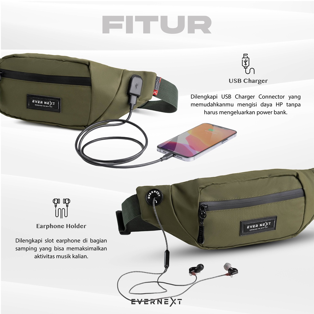 Tas Waist Bag Selempang Slempang Distro Anti Air Waterproof Pria Cowok Tas Pinggan Selempang Simpel Keren Anti Air Waterproof