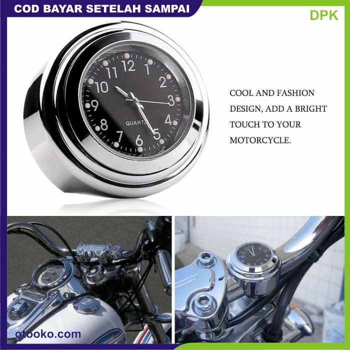 Jam Motor Jam untuk Stang Handlebar Motor Waterproof Motorcycle Clock Termurah