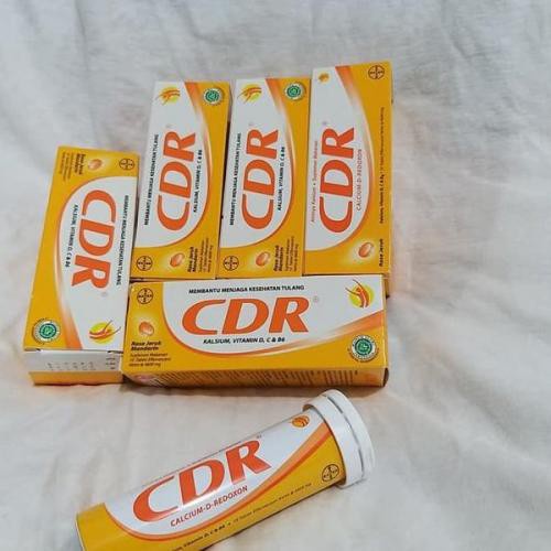 CDR Tube Isi 10 Tablet - Suplemen Kalsium Vitamin C Vitamin D Tulang Effervescent Calcium