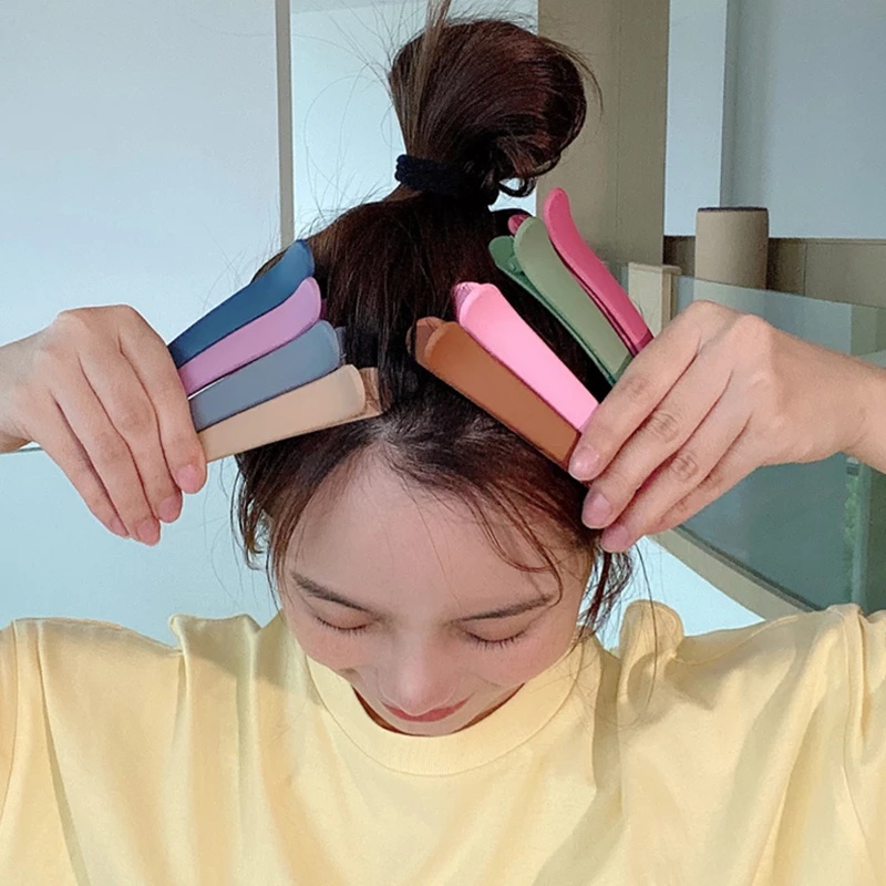 Jepit Rambut Bahan Plastik Warna Solid Untuk Make Up