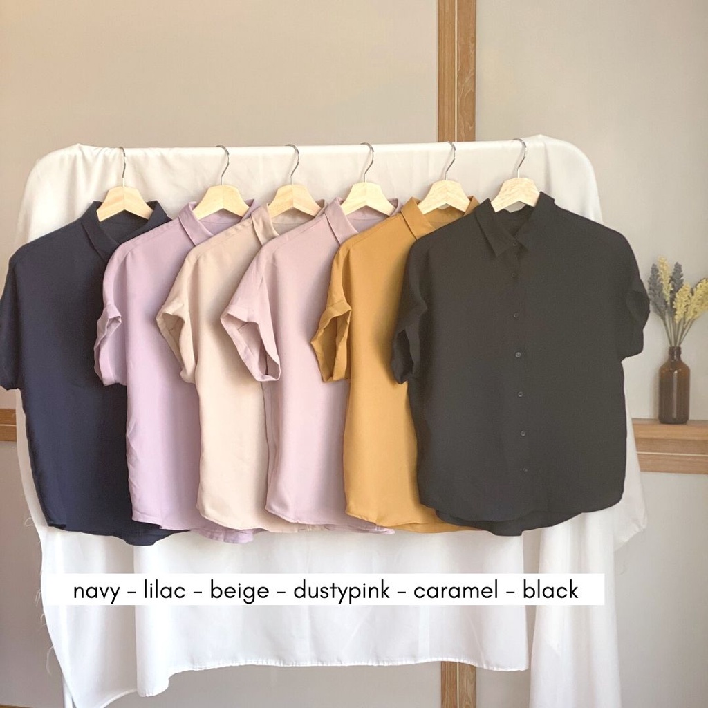 GU Uniqlo Airy Blouse - Shortsleeve Blouse Wanita Casual Original-2