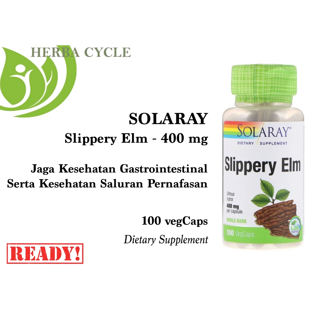 Solaray Slippery Elm 400 mg 100 cap Kesehatan Pencernaan Pernafasan Paru