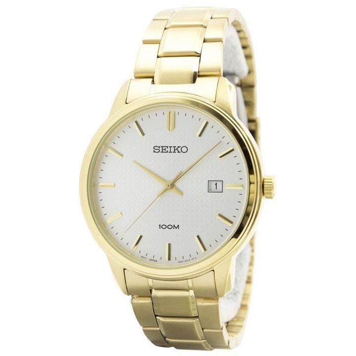 Seiko Quartz SUR198P1 Gold Plated Bracelet | Jam Tangan Pria SUR198