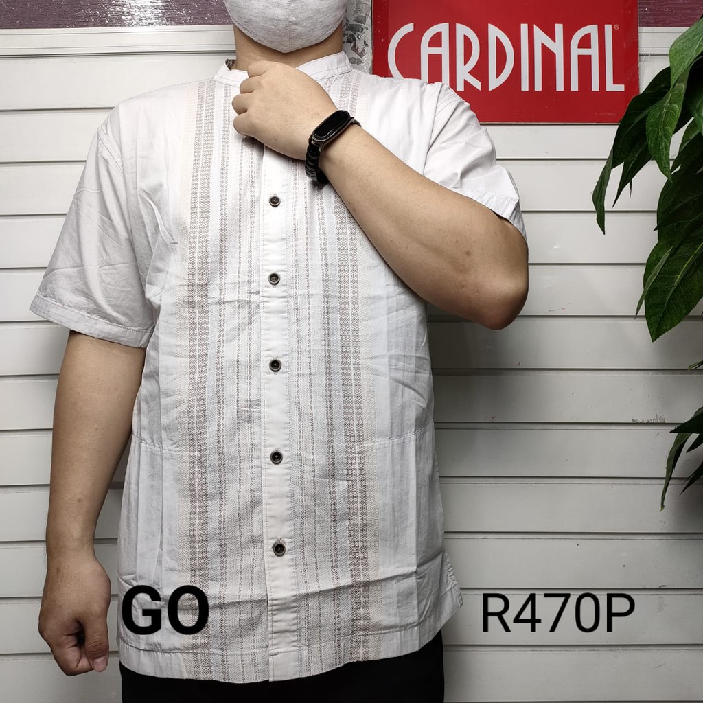 BB L CARDINAL KEMEJA KOKO Taqwa Baju Muslim Salur Kekinian Pakaian Pria Lengan Pendek Original