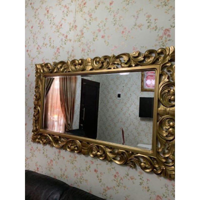 Figura Kayu Jati Ukir / Figura cermin ukir modern