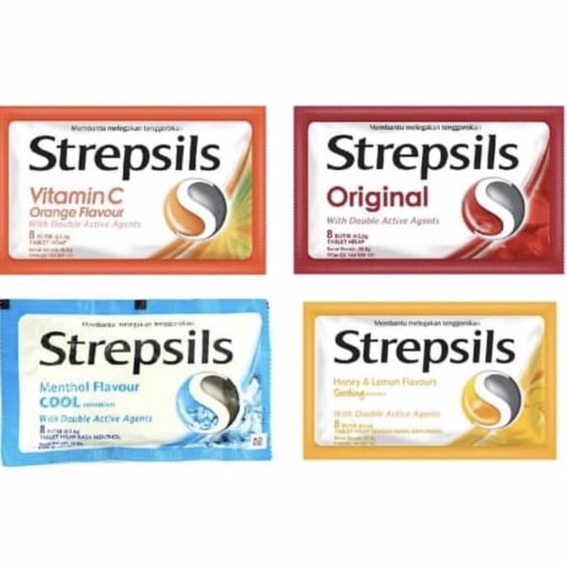 Strepsils permen per sachet 8 pcs ( permen pelega tenggorokan )