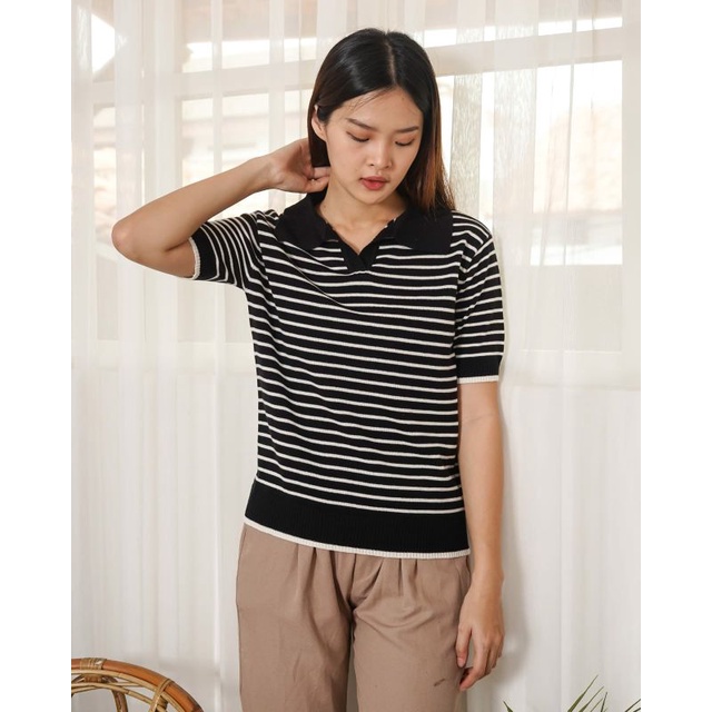 Merry Polo Cotton Knit Stripes by Knitting Warehouse NBN (289)