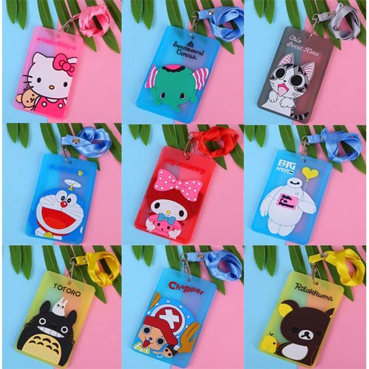 TEMPAT KARTU AKSES NAME TAG  ID CARD HOLDER KARTU NAMA TALI BAHAN SILICON 3D ANIMASI LUCU UNIK, COCO