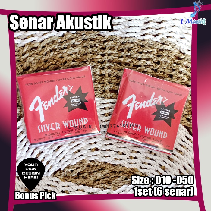 SENAR GITAR AKUSTIK SILVER WOUND(LOKAL PREMIUM) - FENDER ORIGINAL SILVER WOUND ACOUSTIC GUITAR STRINGS