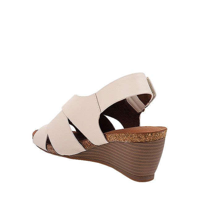 SANDAL WEDGES KULIT HUSH PUPPIES WANITA ORIGINAL SLINGBACK CREAM HW37