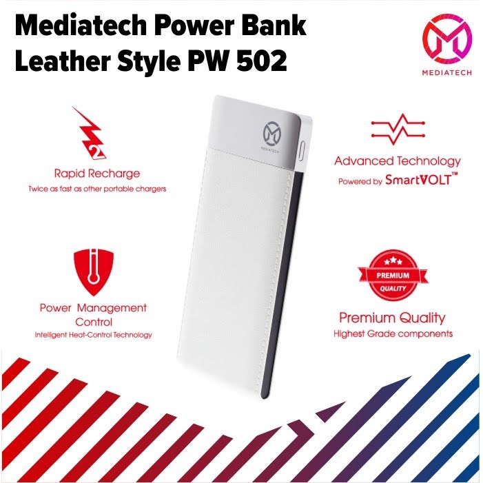 Powerbank murah Leather PW 502 10000mAh mediatech  - 63937