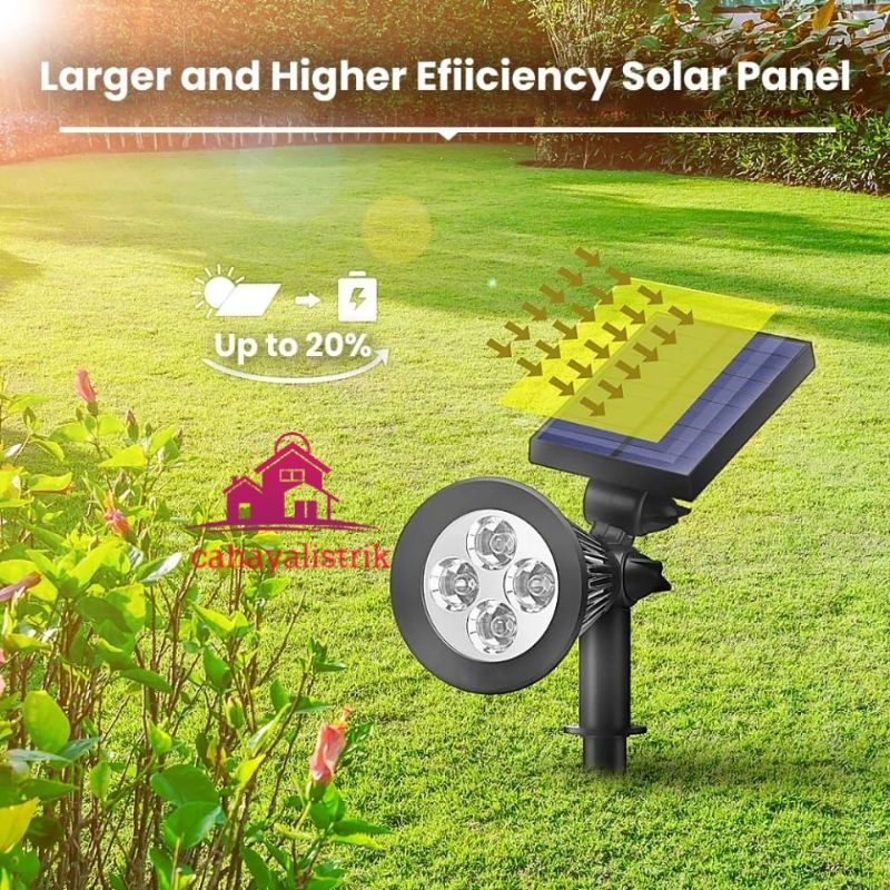 Lampu Taman Solar Tancap 4 LED / 7 LED Sorot Tenaga Matahari