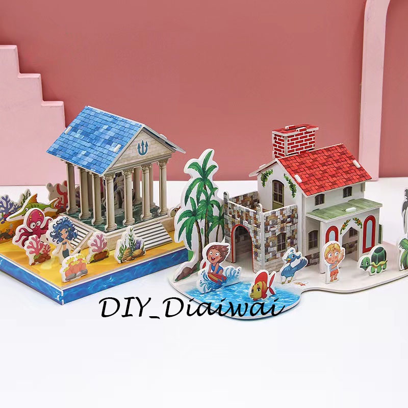 Puzzle 3D DIY bahan foam &amp; paper RESIDENCE RIVIERA mainan puzzle edukasi anak